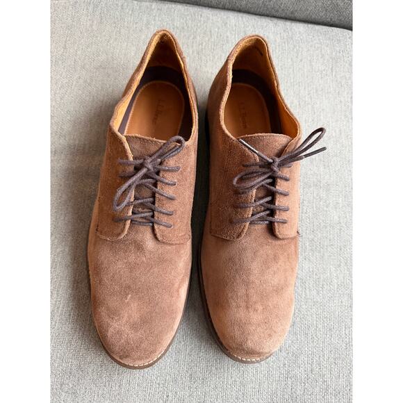 L.L. Bean Men\'s‎ Beige Leather Suede Oxford Shoes Sz 14 main image 13